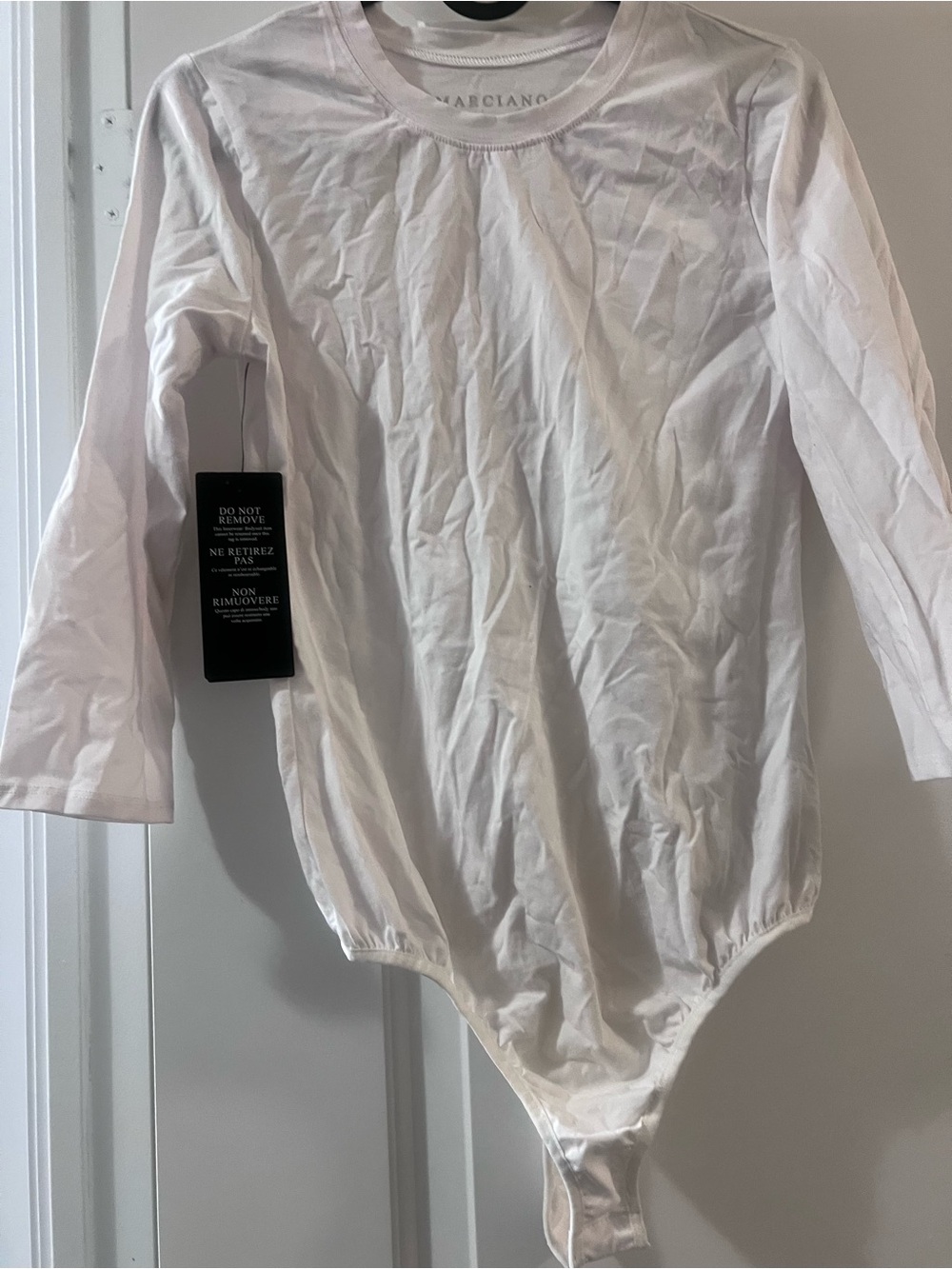 Marciano White Long Sleeve Snap Bodysuit